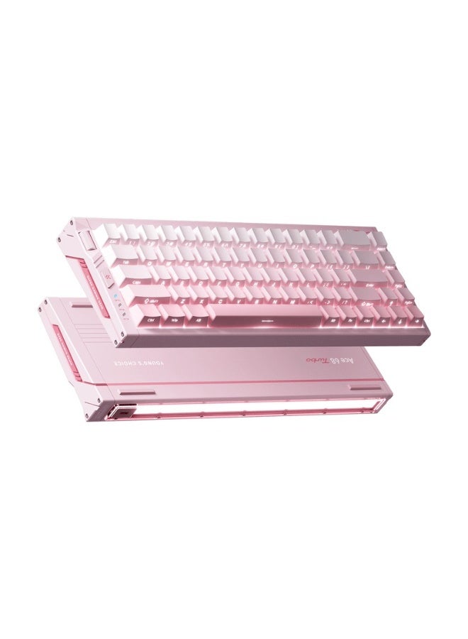 MCHOSE Ace 68 Turbo 65% Full-Aluminum Esports Mechanical Keyboard, Mount Tai Magnetic Switch GT Hall Effect, 16kHz Ultra-Low Latency, South-Facing RGB, Wired USB-C, Peachy Pink | MC-Ace68Turbo-7 - Image 3